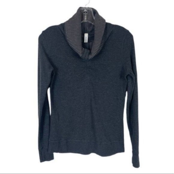 Lululemon In A Cinch Long Sleeve Tee pullover Heathered black & grey striped 4 - Picture 5 of 11